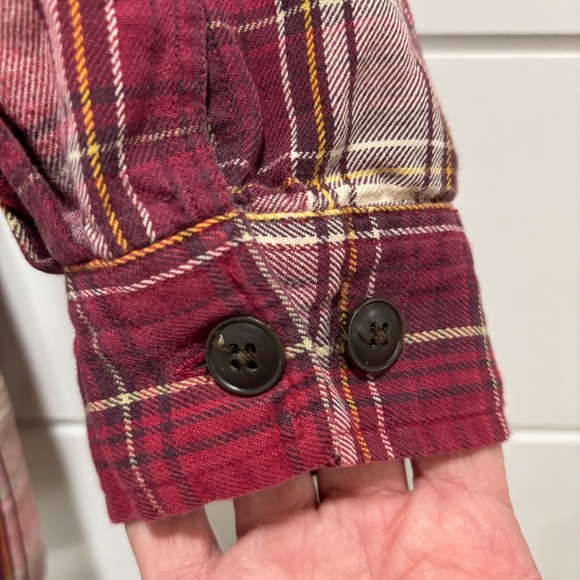 Vintage Eddie Bauer ladies boxy button down plaid top made in Hong Kong sz Large - Picture 7 of 15